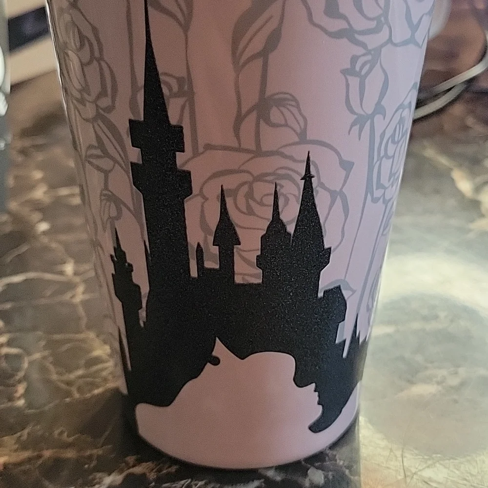 Disney Sleeping Beauty Tumbler & Lid Castle Ceramic travel 5 minutes more drink - Picture 6 of 7